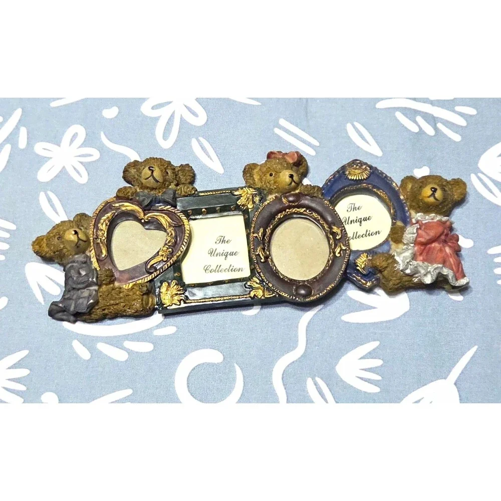 Vintage (1990s) Figi Graphics Resin Teddy Bear Collage Photo Frame